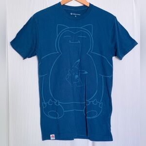 Pokemon Center - Snorlax And Pikachu Blue On Blue Tshirt - Medium